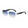 Gafas de sol cuadradas sin montura de moda europea y americana 2026, gafas de sol de moda para hombre con corte de diamante, gafas de sol transfronterizas para hombre