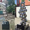 Escultura de Espejo de Acero Inoxidable Personalizada Decoración de Plaza de Parque al Aire Libre Bola de Metal Creativa de Acero Inoxidable Adorno Temático