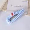 Serie de Pinzas para el Cabello Esponjosas con Cuadros Rojos y Azules Cremosos Pinza Grande Linda para Flequillo Pinza BB Pinza de Maquillaje Pasador Pinza Lateral