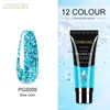 Pegamento para extensión de arte de uñas de cristal de 15ML, sin papel, modelo de extensión de dedo de uña, pegamento de color, 24 colores en stock, suministro de pegamento para esmalte de uñas