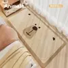 Alfombra de Imitación Cachemir con Dibujos para Mesita de Noche de Habitación de Niña, Felpudo Antideslizante para Habitación Infantil, Linda Alfombra de Peluche para Mesita de Noche