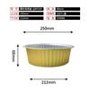 Caja de Almuerzo Redonda de Papel de Aluminio Kaibao 3000ml Caja de Empaque para Reuniones, Camping, Barbacoa, Comida para Llevar de Langosta, Caja de Vajilla Desechable