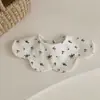 Babero de Saliva para Bebé Primavera y Verano Nuevo Estilo Japonés Floral Algodón Puro Clase A Doble Cara Babero Estilo Pétalo para 1-2 Años