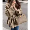 Versión Coreana 2025 Otoño e Invierno Nuevo Estilo Perezoso Lana Elegante Adelgazante Aspecto Cálido Cordones Suéter Cárdigan para Mujer Negro Talla Única para Todos