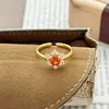 Nuevo Anillo Abierto de Encaje Rojo con Circonita Estilo Chino Vintage para Mujer Anillo de Dedo Índice de Lujo Ligero de Alta Gama de Nicho