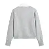 Cardigan de Punto Abotonado Estilo Europeo y Americano U Transfronterizo Moda 2026 Elegante Ropa de Mujer Amazon Bloque de Color Cuello de Muñeca