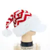 Novo Chapéu de Natal de Lã Tricotado Chapéu Listrado de Pelúcia de Natal Chapéu de Papai Noel Decoração de Feriado Poliéster