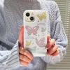 Funda para teléfono con mariposas brillantes japonesas y coreanas para iPhone 15 Pro Max, Apple 14/13 Pro, cuerda portátil para 12 y 11 pulgadas.