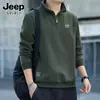 Sudadera Nueva Marca Estilo Chino para Hombre Otoño e Invierno Cuello Alto Media Cremallera Nuevo Holgado Terciopelo Manga Larga Pulóver Superior