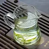 La taza de feria de vidrio grueso resistente al calor para té taza de burbujas integrada simple taza de feria de luna creciente té verde
