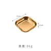 Prato Quadrado para Lanches em Aço Inoxidável 304 Estilo Coreano, Prato Dourado para Kimchi, Prato Comercial para Frango Frito e Batatas Fritas, Prato para Comida Frita e Prato Frio