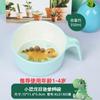 Wuhe tazón de arroz infantil de dinosaurio, taza de agua de dibujos animados, vajilla de melamina antiquemaduras, plato compartimentado, tazón para alimentos complementarios, cuchara al por mayor