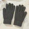 Luvas de Lã Tricotadas para Tela de Toque de Inverno Quentes Cinco Dedos Divididos Espessadas Proteção contra Frio Unissex