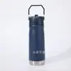 Botella de agua deportiva de acero inoxidable 304 transfronteriza con un asa pequeña, portátil, de gran capacidad, adecuada para senderismo, y viene con una pajita para usar en el coche