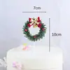 Decoración para Pastel de Navidad Inserto Bolsa de Regalo de Navidad Corona Cadena de Cuentas Piña Campana Árbol de Navidad Taza Huevo