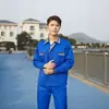Roupas de Trabalho de Manga Longa Masculinas para Primavera e Outono, Vestuário de Proteção do Trabalho, Conjunto de Uniformes de Trabalho de Poliéster-Algodão Atacado, Roupas Resistentes ao Desgaste para Mecânicos, Bloqueio de Cores, Bordado com Letras, Design Estampado