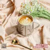 Taza de Cerámica Rústica, Taza Vintage, Diseño de Hoja Pintado a Mano, Taza de Latte Pastoral, Taza de Café, Taza de Arcilla Estilo Chino, Azul