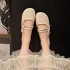 2026 Novos Sapatos Mary Jane Franceses de Solado Macio para Mulheres Primavera e Outono Emagrecimento Sem Atrito Sapato de Boca Rasa com Laço de Pérola