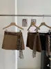 KEKEZOON Falda Bodycon Vintage de Gamuza para Mujer con Bufanda de Seda, Falda Corta de Corte A, Anti-exposición 8635
