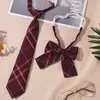 Jk Small Tie Preto Feminino Estilo Universitário Uniforme Gravata Borboleta Xadrez Camisa Sem Gravata Acessórios Decorativos Menina