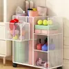 Cesta de almacenamiento para tapete de yoga, solución de almacenamiento para equipos deportivos y de fitness en casa, estante de almacenamiento para huecos para bádminton, carrito pequeño