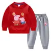 Conjunto de suéter infantil outono e inverno 2023 estilo ocidental novo para crianças médias e grandes forrado com lã grosso quente roupas de inverno conjunto de manga comprida