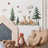 Pino y ciprés de dibujos animados animal pequeño dormitorio sala de estar porche decoración del hogar pegatinas de pared papel tapiz autoadhesivo venta al por mayor HY-E225