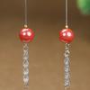 Alambre para Oreja de Plata de Ley S925 con Cinabrio Dorado Púrpura de Alto Contenido, Alambre para Oreja de Cinabrio Simple y de Nicho, Alambre para Oreja de Plata de Ley Cola de Fénix Arena Imperial