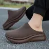 Sapatos Masculinos com Malha Respirável de Camada Dupla Grande, Sapatos Casuais, Sola Grossa Antiderrapante Macia, Bico Fechado Estilo Meia Slip-On, Em Estoque