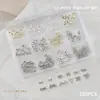 Joyería para Uñas Metal Lazo Ballet Cinta Lazo Corbata Calado Aleación Accesorios para Uñas Caja de 12 Compartimentos
