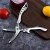 En stock mango de aluminio tijeras para huesos de pollo acero inoxidable multifuncionales fuertes tijeras para huesos de pollo bronce un dibujo de generación de cabello