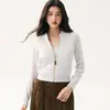 Colección Otoño 2026: Cardigan con Cremallera Chic y Minimalista para Mujer, Top Corto de Punto, Ropa de Abrigo Versátil