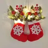 Guirlanda de Natal Popular com Luvas e Frutas para Decoração de Porta, Guirlanda de Natal de Inverno Transfronteiriça da Amazon