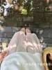 Pantalones Anchos de Tencel Rosa y Lino Fresco para Mujer, Estilo Delgado de Verano 2026 Nuevos Pantalones Curvos Casuales Sueltos de Algodón y Lino con Protección Solar