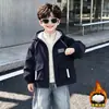 Jaqueta acolchoada infantil outono e inverno 2026 nova jaqueta corta-vento infantil estilosa estilo coreano roupas de inverno para bebê menino roupas com capuz