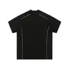Camiseta de Algodón de 220g, Paquete de 20 Piezas, Cuello Redondo, Corte Holgado, Costura de Línea, Marca de Moda, Manga Corta