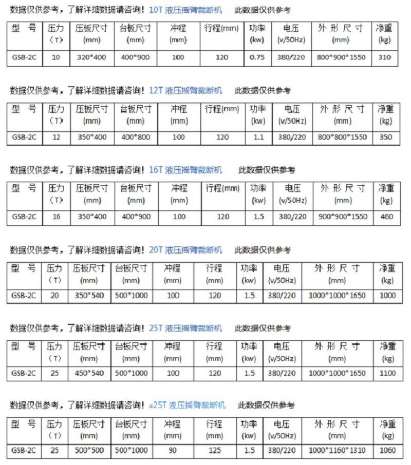 摇臂参数