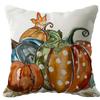 El Producto Nuevo Más Vendido de Amazon Funda de Almohada Estampada de Lino Pavo de Acción de Gracias Calabaza Decoración de Sala de Estar Venta Directa de Fábrica