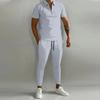 Primavera 2026 Comércio Exterior Masculino Novo Estilo Estampa Digital 3D Manga Curta Polo Calça Longa Terno Esportivo Casual