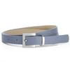 Cinturón Simple para Mujer Europeo y Americano Transfronterizo Moda Sentido de Alta Gama Hebilla Plateada Vestido Jeans Decorativo Cinturón de Color Sólido Mujer