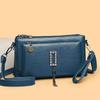 Bolsa de ombro simples de couro macio texturizada, estilo novo 2024, bolsa transversal de meia-idade para mãe, grande capacidade, retrô, casual, pequena bolsa quadrada