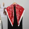 Lenços de Seda Atacado 90cm Lenço Quadrado de Seda Twill Lenço de Cabeça Russo Lenço Feminino com Estampa Pied-de-poule