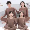 Roupa Térmica Infantil Sem Costura Conjunto de Camada Base para Meninos Tops Térmicos de Gola Alta e Calças Pijamas de Inverno para Meninas