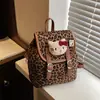 Moda Tendência Transfronteiriça Estampa de Leopardo Mochila Unissex Gatinho Desenho Animado Mochila Escolar Estudante 2026 Nova Mochila de Viagem Infantil