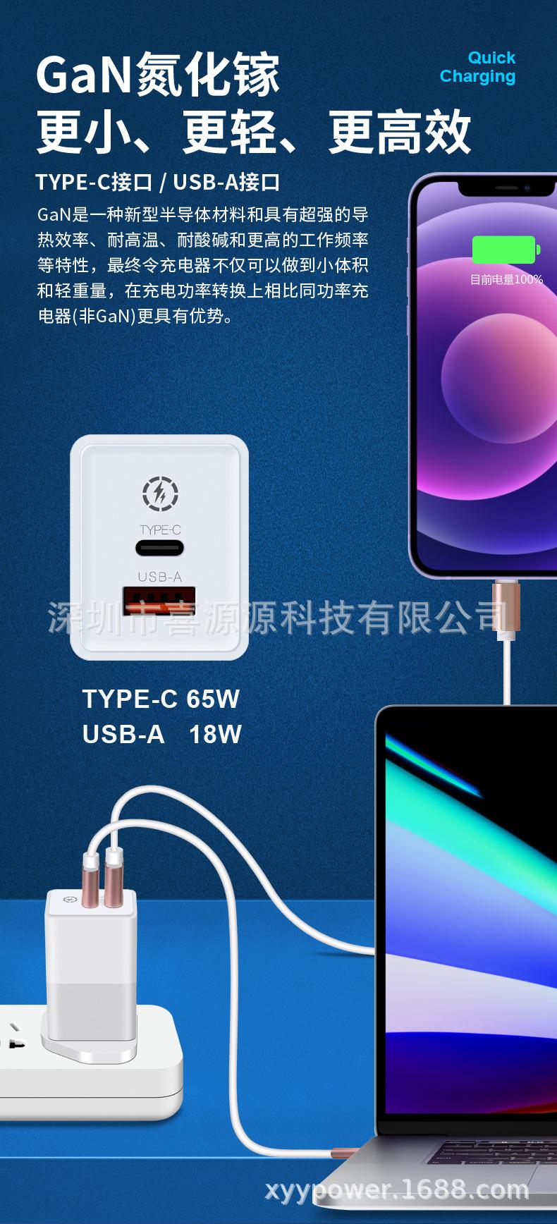 氮化镓PD65W英规1C1A