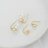 Gancho para la oreja con forma de gota de oro de 14 quilates con fuerte retención de color, pendientes de perlas adhesivas hechos a mano, accesorios de joyería para la oreja