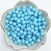 Cuentas redondas de acrílico de 4/6/8 mm, agujero recto, color sólido, material para abalorios hechos a mano DIY, cuentas lisas, cadena para teléfono móvil, cuentas sueltas