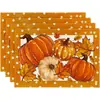 Amazon Halloween Acción de Gracias Manteles Individuales Calabaza Hoja de Arce Manteles Individuales Pavo Otoño Decoración de Mesa Manteles Individuales Resistentes al Calor