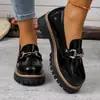 Mocasines vintage de tacón grueso y suela gruesa para tallas grandes de comercio exterior, nuevos zapatos casuales de estilo británico para mujer de primavera y otoño