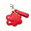 Espejo portátil de PU, llavero de espejo giratorio de pentagrama, llavero de regalo promocional, colgante de espejo portátil para bolso